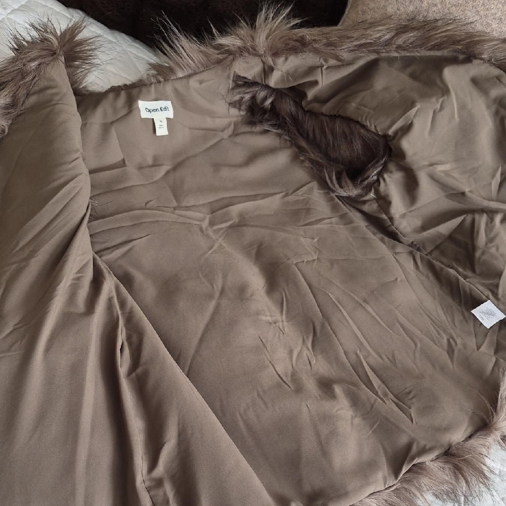 Open Edit Women's Faux Fur Vest - Brown - Picture 5 of 9